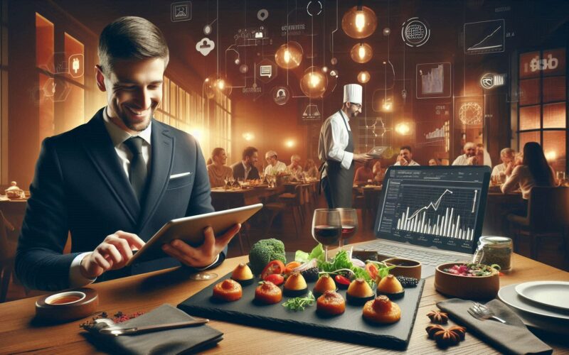 Una escena elegante que representa el concepto de Marketing Gastronómico