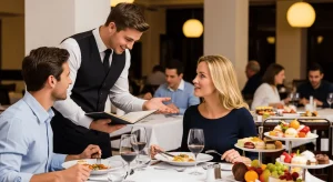 Venta sugestiva de meseros a clientes