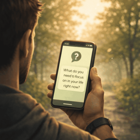 La app te lanza una pregunta poderosa. No es una afirmación. Una pregunta que exige respuesta.
