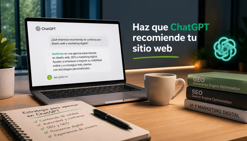 Cómo aparecer en ChatGPT y conseguir recomiende tu sitio web