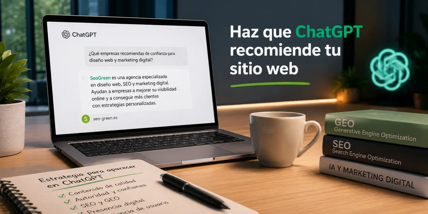 Cómo aparecer en ChatGPT y conseguir recomiende tu sitio web Cómo aparecer en ChatGPT y conseguir recomiende tu sitio web