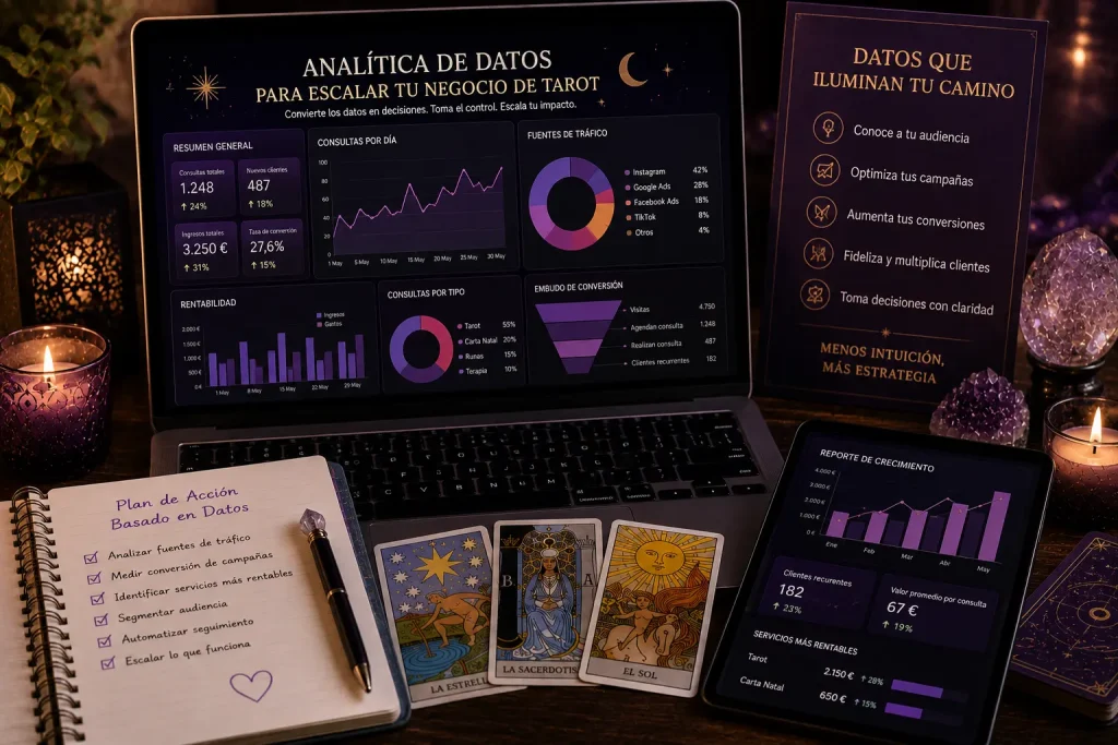 Analítica de datos para escalar negocios de tarot