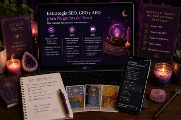 Estrategia SEO GEO y AEO para negocios de tarot