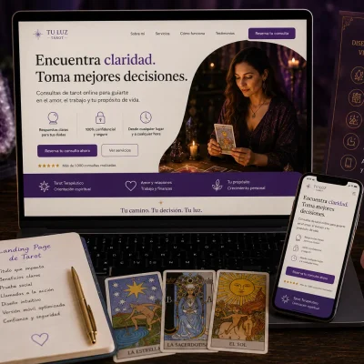 Landing page de tarot para Google Ads y Meta Ads