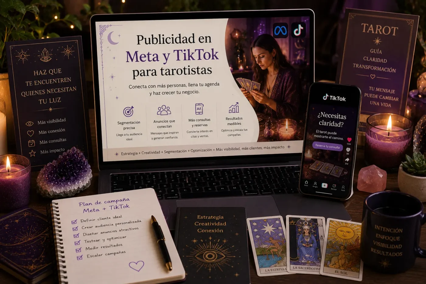 Publicidad en Meta y TikTok para tarotistas